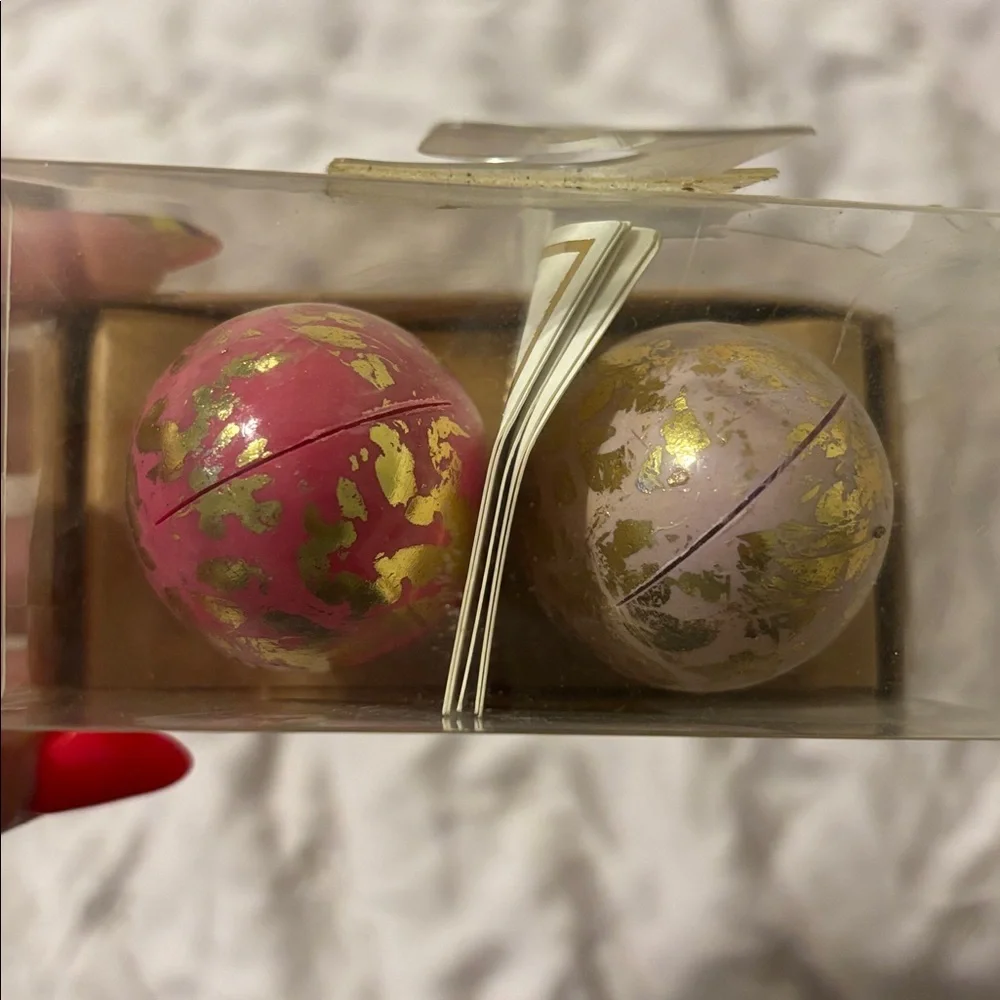 Gold Leaf Pink and Lavender Egg Placecard Holders Easter